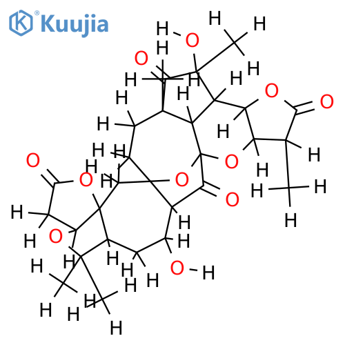 (1S,3aR,3bS,4R,5aS,7aS,8aR,11aR,13aS,15R,15aR,16aS,16bS,17aR)-tetradecahydro-4,15-dihydroxy-1,4,5a,13,13-pentamethyl-2H,8H-7a,16a-epoxy-10H-3,9,12,17-tetraoxacyclopent[3',3'a]azuleno[6',5':5,6]cyclooct[1,2,3-cd]-as-indacene-2,5,10,16(1H,13H)-tetrone structure