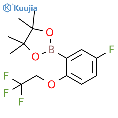 2-5-Fluoro-2-(2,2,2-trifluoroethoxy)phenyl-4,4,5,5-tetramethyl-1,3,2-dioxaborolane structure