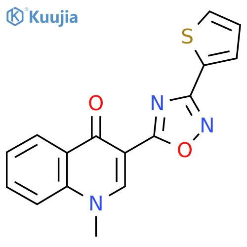 1-methyl-3-[3-(thiophen-2-yl)-1,2,4-oxadiazol-5-yl]-1,4-dihydroquinolin-4-one structure