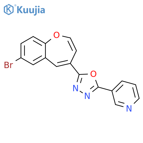 3-[5-(7-bromo-1-benzoxepin-4-yl)-1,3,4-oxadiazol-2-yl]pyridine structure