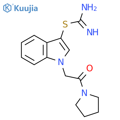 Carbamimidothioic acid, 1-[2-oxo-2-(1-pyrrolidinyl)ethyl]-1H-indol-3-yl ester structure