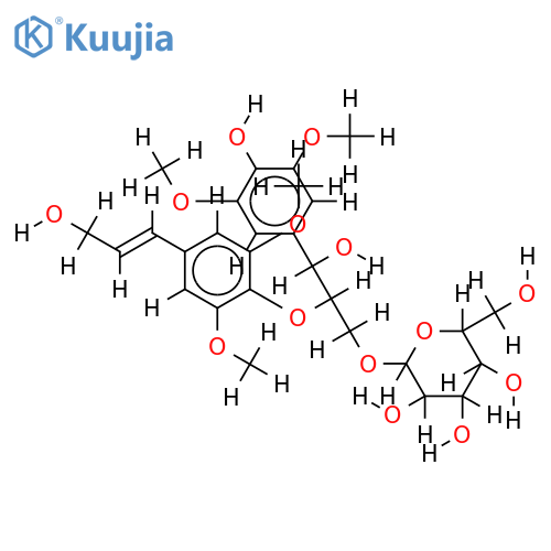 (7S,8R)-erythro-syringylglycerol-beta-O-4'-sinapyl ether 9-O-beta-D-glucopyranoside structure