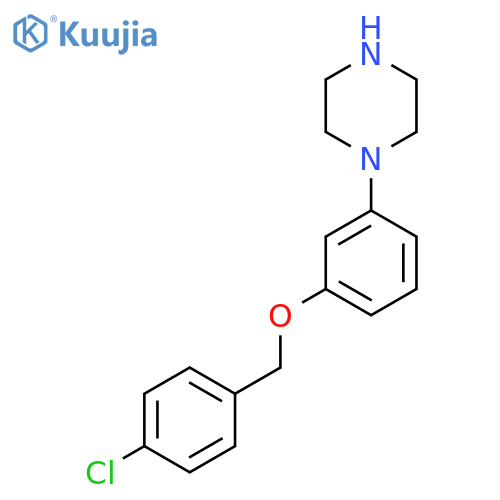 1-[3-[(4-chlorophenyl)methoxy]phenyl]piperazine structure
