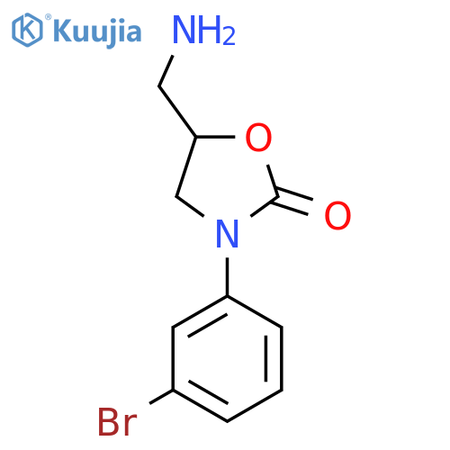 5-(Aminomethyl)-3-(3-bromophenyl)-1,3-oxazolidin-2-one structure