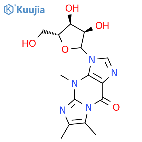 9H-Imidazo[1,2-a]purin-9-one,3,4-dihydro-4,6,7-trimethyl-3-b-D-ribofuranosyl- structure