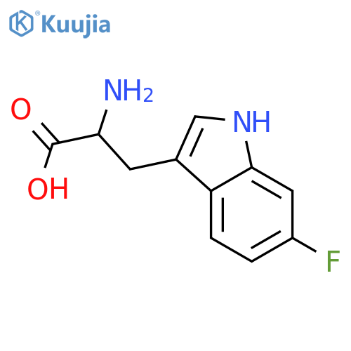 (2R)-2-amino-3-(6-fluoro-1H-indol-3-yl)propanoic acid structure