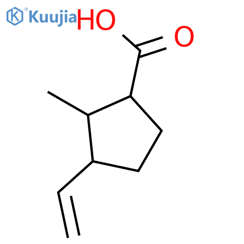 Cyclopentanecarboxylic acid, 3-ethenyl-2-methyl- structure