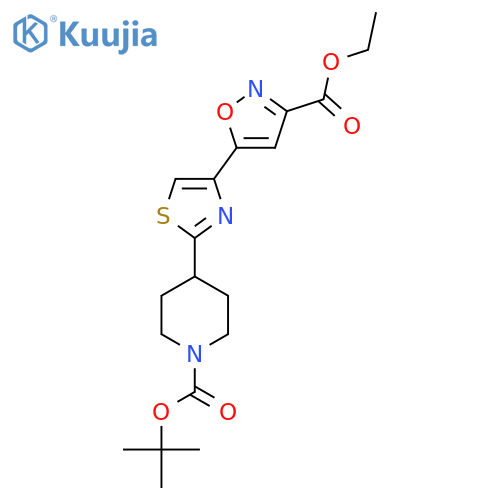 Tert-Butyl 4-{4-[3-(Ethoxycarbonyl)isoxazol-5-yl]-1,3-thiazol-2-yl}piperidine-1-carboxylate structure