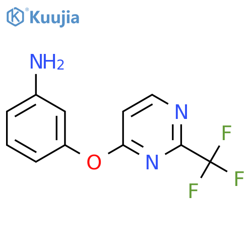 3-{[2-(Trifluoromethyl)pyrimidin-4-yl]oxy}aniline structure