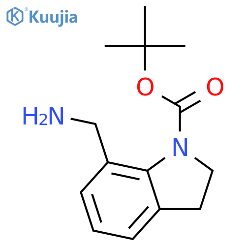 Tert-butyl 7-(aminomethyl)-2,3-dihydroindole-1-carboxylate structure