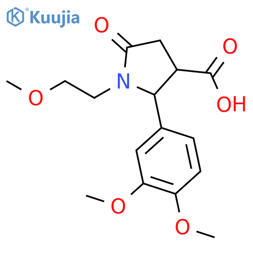 (2R,3R)-2-(3,4-Dimethoxy-phenyl)-1-(2-methoxy-ethyl)-5-oxo-pyrrolidine-3-carboxylic acid structure