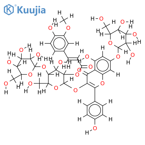 2''-O-(4-Hydroxy-3-methoxycinnamoyl)-3-O-beta-D-Glucopyranosyloxy-4',5,7-trihydroxyflavone structure