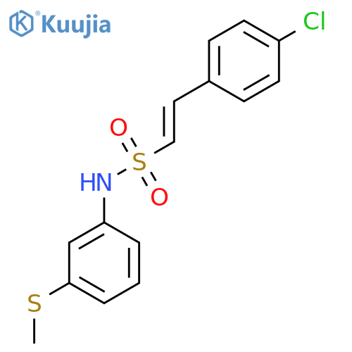 2-(4-chlorophenyl)-N-[3-(methylsulfanyl)phenyl]ethene-1-sulfonamide structure