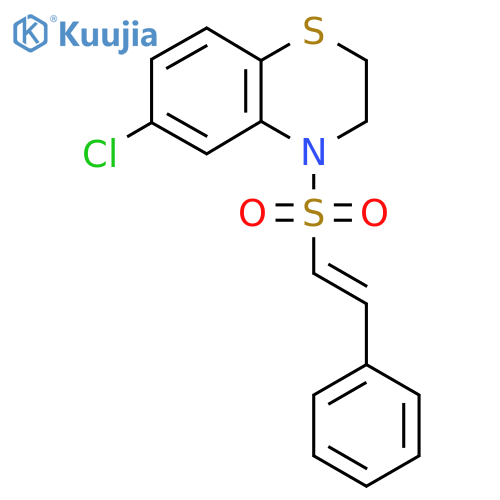 6-chloro-4-(2-phenylethenesulfonyl)-3,4-dihydro-2H-1,4-benzothiazine structure