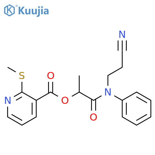 1-[(2-Cyanoethyl)(phenyl)carbamoyl]ethyl 2-(methylsulfanyl)pyridine-3-carboxylate structure