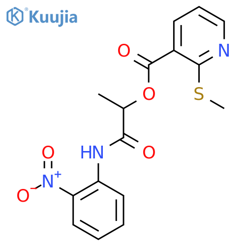 1-[(2-Nitrophenyl)carbamoyl]ethyl 2-(methylsulfanyl)pyridine-3-carboxylate structure