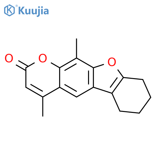 4,11-dimethyl-6,7,8,9-tetrahydro-[1]benzofuro[3,2-g]chromen-2-one structure