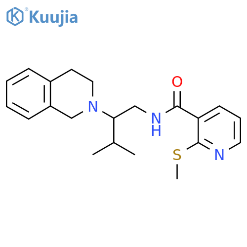 N-[3-methyl-2-(1,2,3,4-tetrahydroisoquinolin-2-yl)butyl]-2-(methylsulfanyl)pyridine-3-carboxamide structure