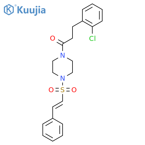 3-(2-Chlorophenyl)-1-[4-(2-phenylethenesulfonyl)piperazin-1-yl]propan-1-one structure
