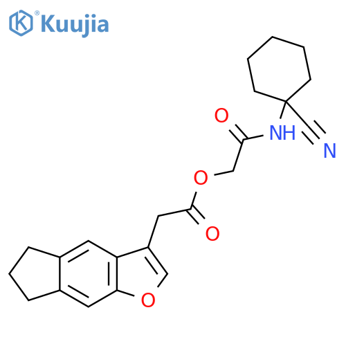 [(1-cyanocyclohexyl)carbamoyl]methyl 2-{5H,6H,7H-indeno[5,6-b]furan-3-yl}acetate structure