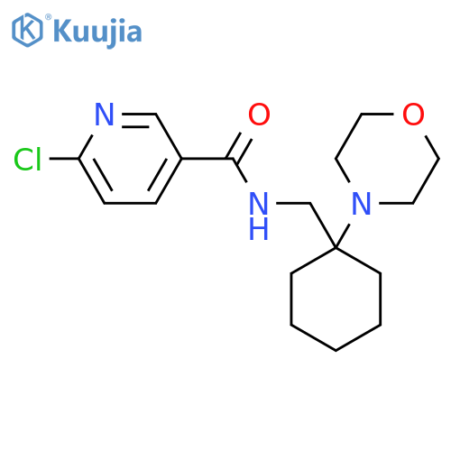6-chloro-N-{[1-(morpholin-4-yl)cyclohexyl]methyl}pyridine-3-carboxamide structure