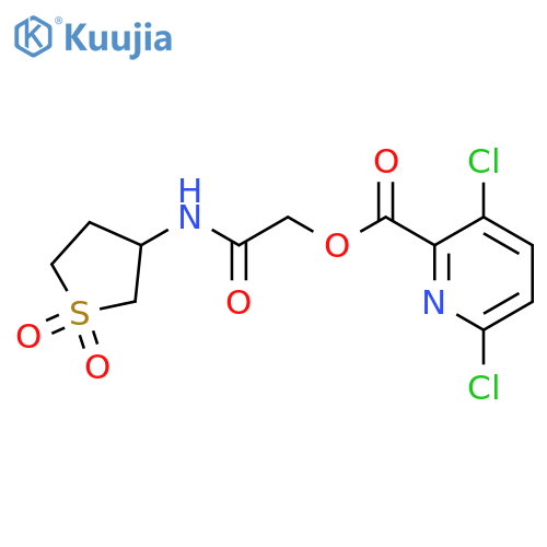 2-Oxo-2-[(tetrahydro-1,1-dioxido-3-thienyl)amino]ethyl 3,6-dichloro-2-pyridinecarboxylate structure