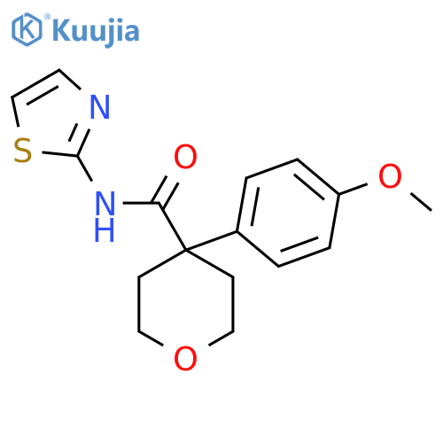4-(4-methoxyphenyl)-N-(1,3-thiazol-2-yl)oxane-4-carboxamide structure