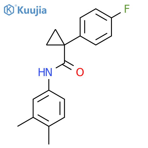 N-(3,4-dimethylphenyl)-1-(4-fluorophenyl)cyclopropane-1-carboxamide structure