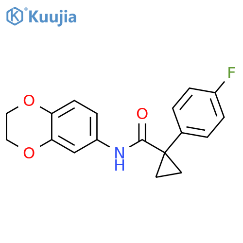 N-(2,3-dihydro-1,4-benzodioxin-6-yl)-1-(4-fluorophenyl)cyclopropane-1-carboxamide structure