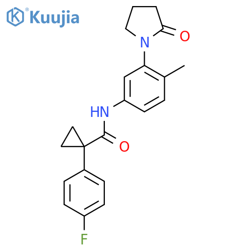 1-(4-fluorophenyl)-N-4-methyl-3-(2-oxopyrrolidin-1-yl)phenylcyclopropane-1-carboxamide structure