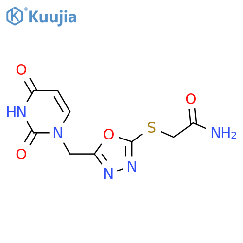 2-({5-(2,4-dioxo-1,2,3,4-tetrahydropyrimidin-1-yl)methyl-1,3,4-oxadiazol-2-yl}sulfanyl)acetamide structure
