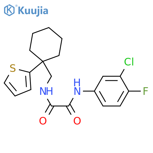 N'-(3-chloro-4-fluorophenyl)-N-{1-(thiophen-2-yl)cyclohexylmethyl}ethanediamide structure