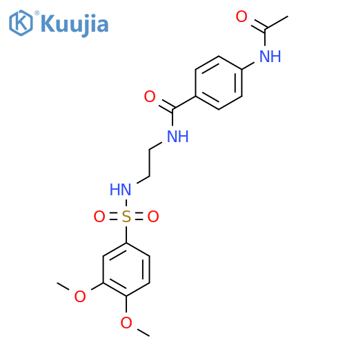 N-2-(3,4-dimethoxybenzenesulfonamido)ethyl-4-acetamidobenzamide structure