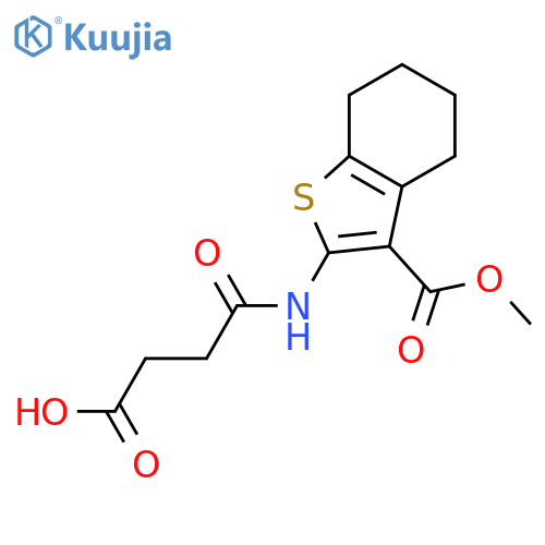 <br>3-{[3-(methoxycarbonyl)-4,5,6,7-tetrahydro-1-benzothiophen-2-yl]carbamoyl}p ropanoic acid structure