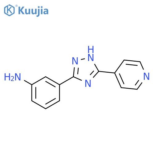 3-5-(pyridin-4-yl)-1H-1,2,4-triazol-3-ylaniline structure