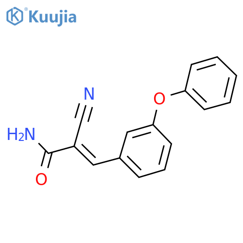 2-cyano-3-(3-phenoxyphenyl)prop-2-enamide structure