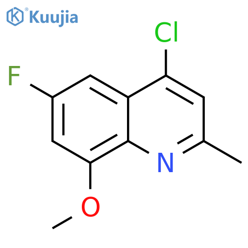 Quinoline, 4-chloro-6-fluoro-8-methoxy-2-methyl- structure