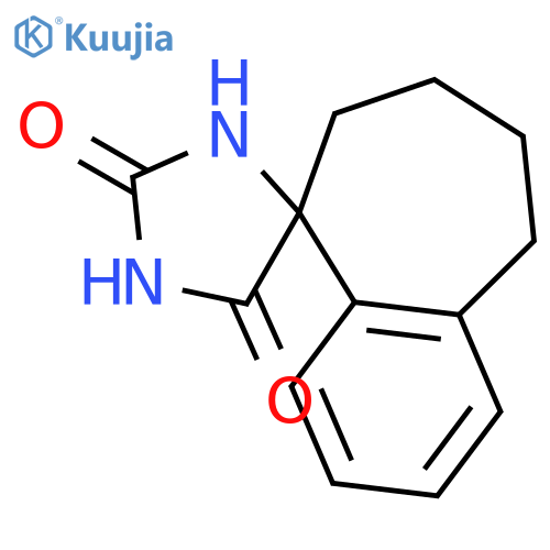 6,7,8,9-Tetrahydrospirobenzo7annulene-5,4'-imidazolidine-2',5'-dione structure