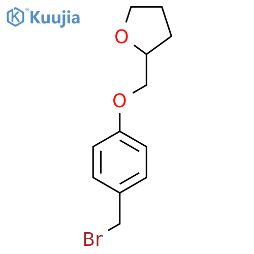 2-{[4-(bromomethyl)phenoxy]methyl}oxolane structure