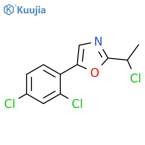 2-(1-chloroethyl)-5-(2,4-dichlorophenyl)-1,3-oxazole structure