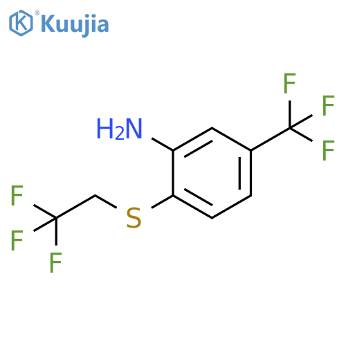 2-(2,2,2-Trifluoroethyl)sulfanyl-5-(trifluoromethyl)aniline structure