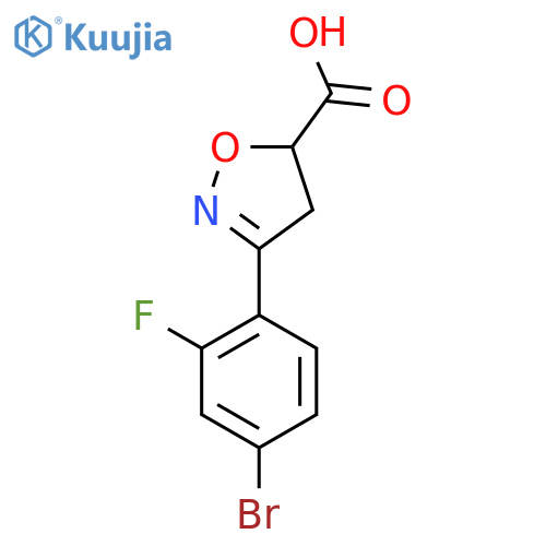 3-(4-Bromo-2-fluorophenyl)-4,5-dihydro-1,2-oxazole-5-carboxylic acid structure