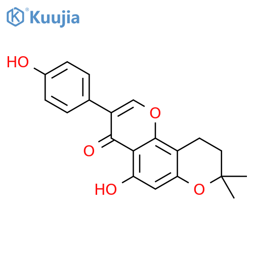 4H,8H-Benzo[1,2-b:3,4-b']dipyran-4-one,9,10-dihydro-5-hydroxy-3-(4-hydroxyphenyl)-8,8-dimethyl- (9CI) structure
