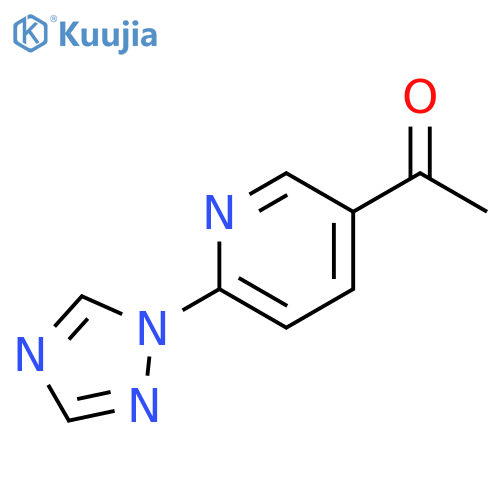 1-6-(1H-1,2,4-triazol-1-yl)pyridin-3-ylethan-1-one structure