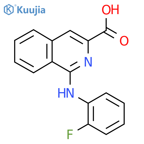 3-Isoquinolinecarboxylic acid, 1-[(2-fluorophenyl)amino]- structure
