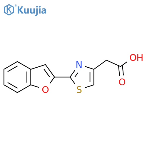 2-2-(1-benzofuran-2-yl)-1,3-thiazol-4-ylacetic acid structure