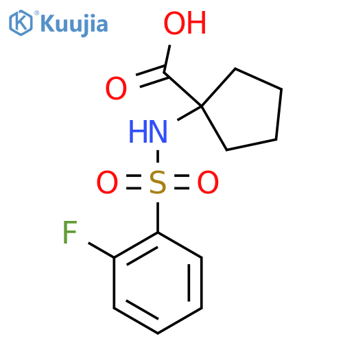 1-(2-Fluorobenzenesulfonamido)cyclopentane-1-carboxylic acid structure