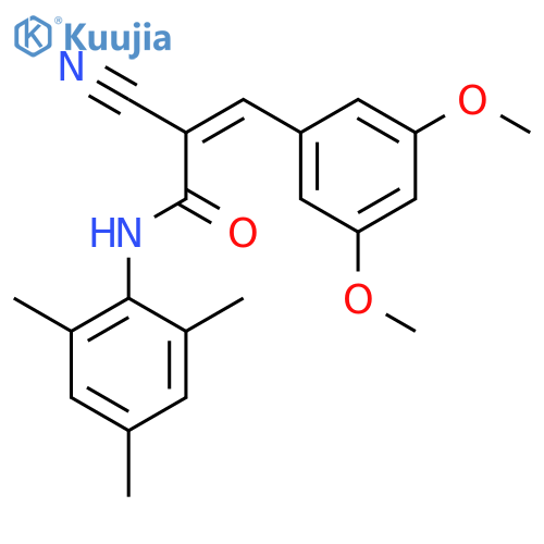 (Z)-2-cyano-3-(3,5-dimethoxyphenyl)-N-(2,4,6-trimethylphenyl)prop-2-enamide structure
