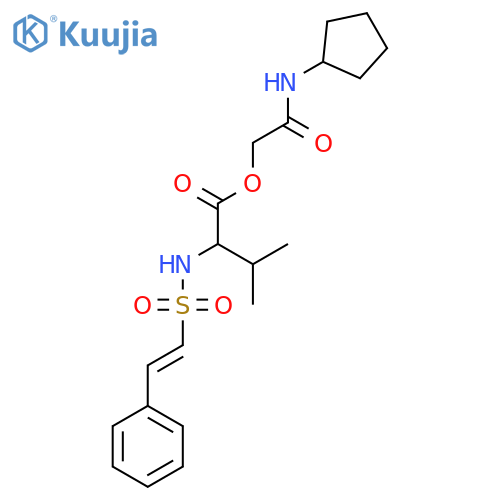(Cyclopentylcarbamoyl)methyl 3-methyl-2-(2-phenylethenesulfonamido)butanoate structure