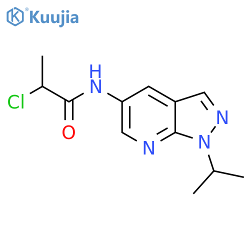 2-chloro-N-(1-propan-2-ylpyrazolo[3,4-b]pyridin-5-yl)propanamide structure
